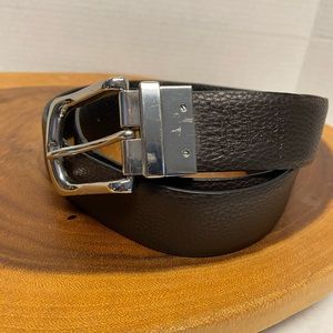 WILL Leather Goods Reversible Brown & Black Classic Leather Belt Size: 38